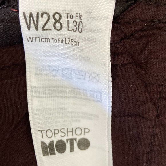 NWOT TOPSHOP MOTO Coated Leigh Plum Wash Pants - Picture 8 of 10